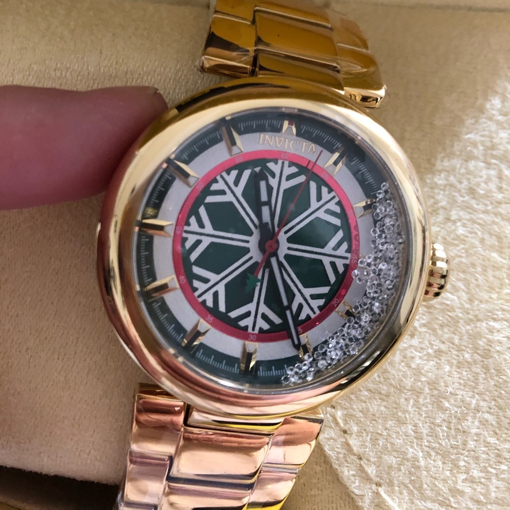 Invicta gold tone snowflake watch new in box